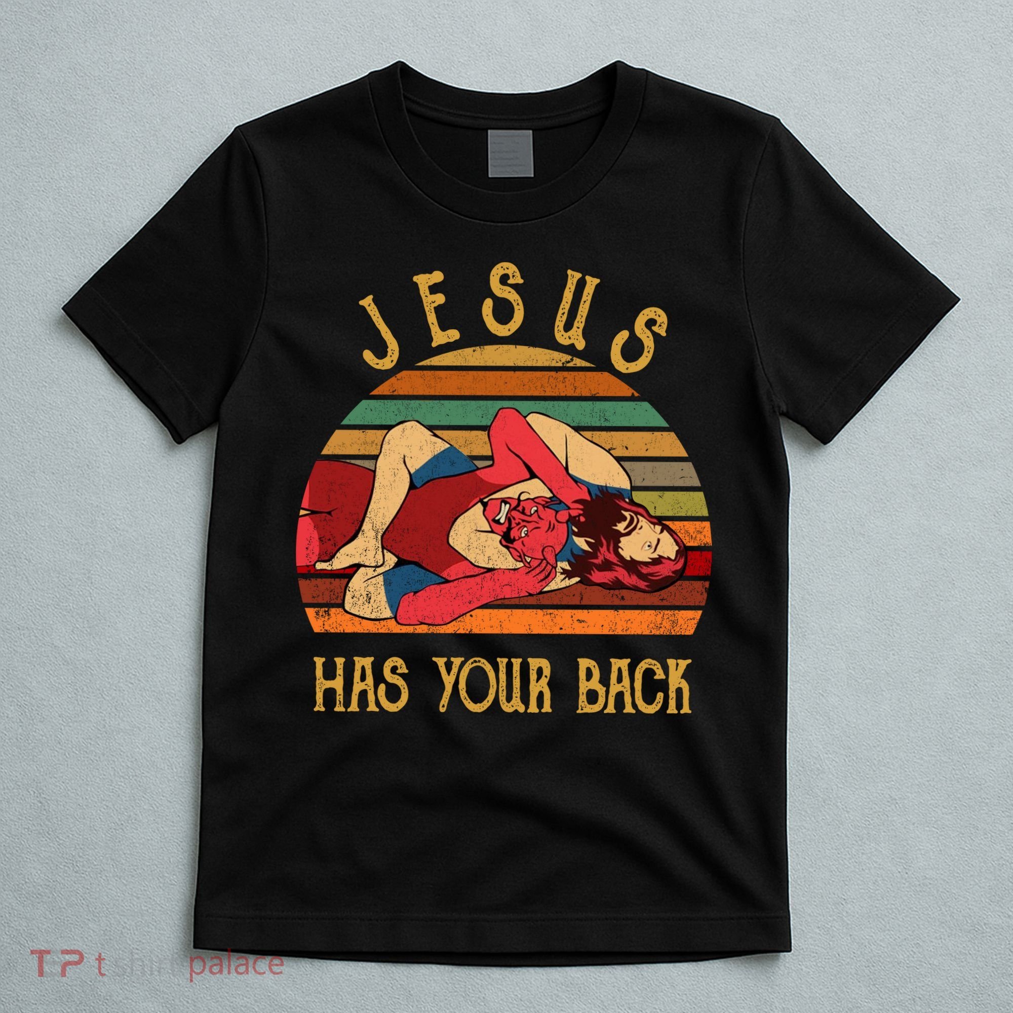 Jesus Has Your Back Funny Vintage Funny Jiu Jitsu T-Shirt
