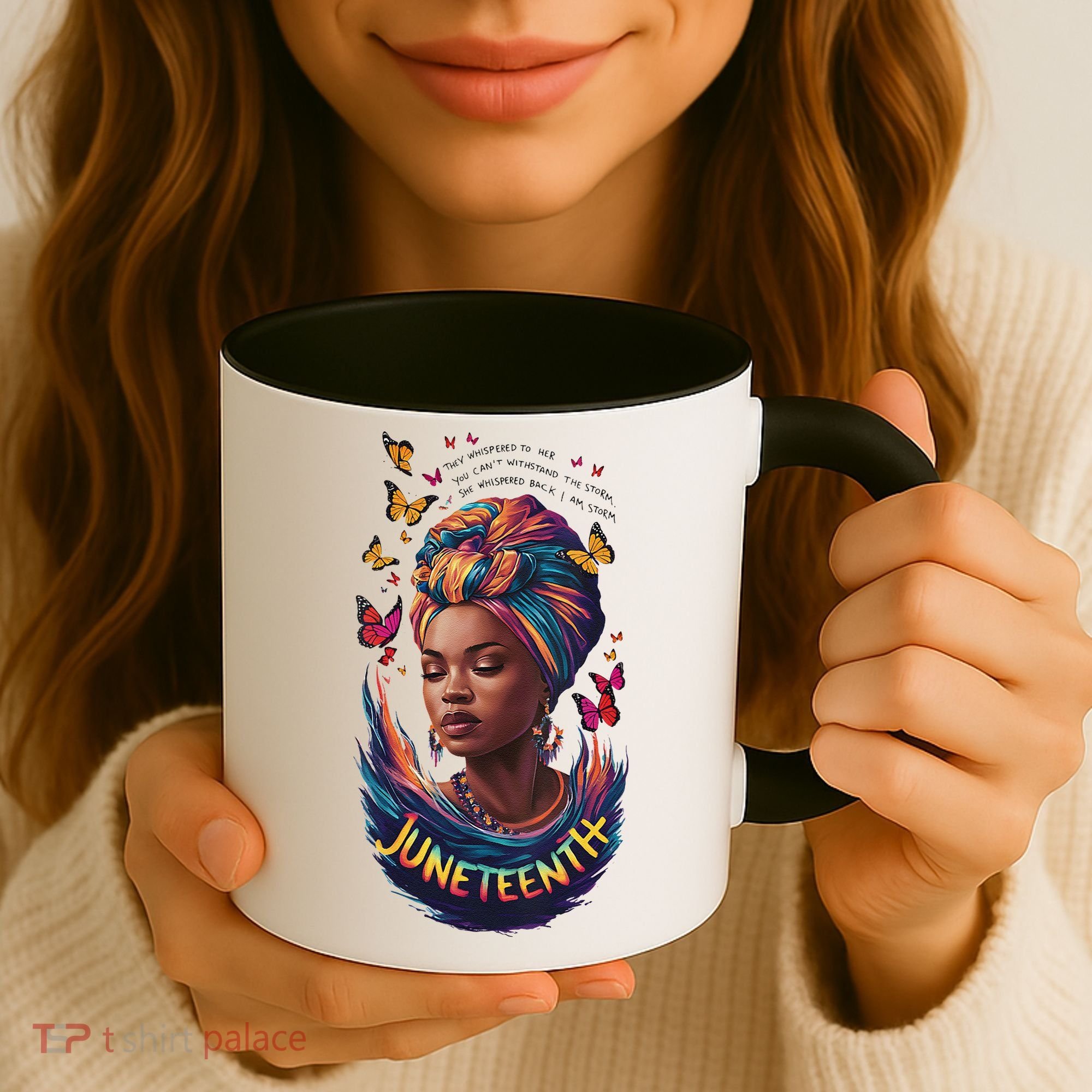 Juneteenth I Am The Storm Poem Black History Month Women Coffee Mug