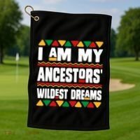 Juneteenth I Am My Ancestors Wildest Dreams Great Gift Golf Towel thumb 1
