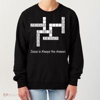 Jesus Is Always The Answer Christianity Crossword Women's Sweatshirt thumb 0