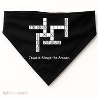 Jesus Is Always The Answer Christianity Crossword USA-Made Doggie Bandana thumb 0