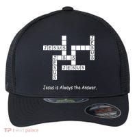 Jesus Is Always The Answer Christianity Crossword Flexfit Unipanel Trucker Cap thumb 0