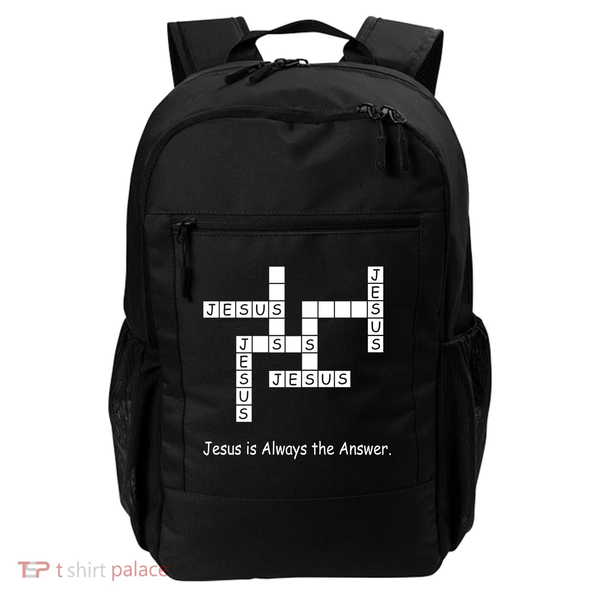 Jesus Is Always The Answer Christianity Crossword Backpack