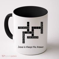 Jesus Is Always The Answer Christianity Crossword Coffee Mug thumb 0