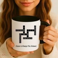 Jesus Is Always The Answer Christianity Crossword Coffee Mug thumb 3