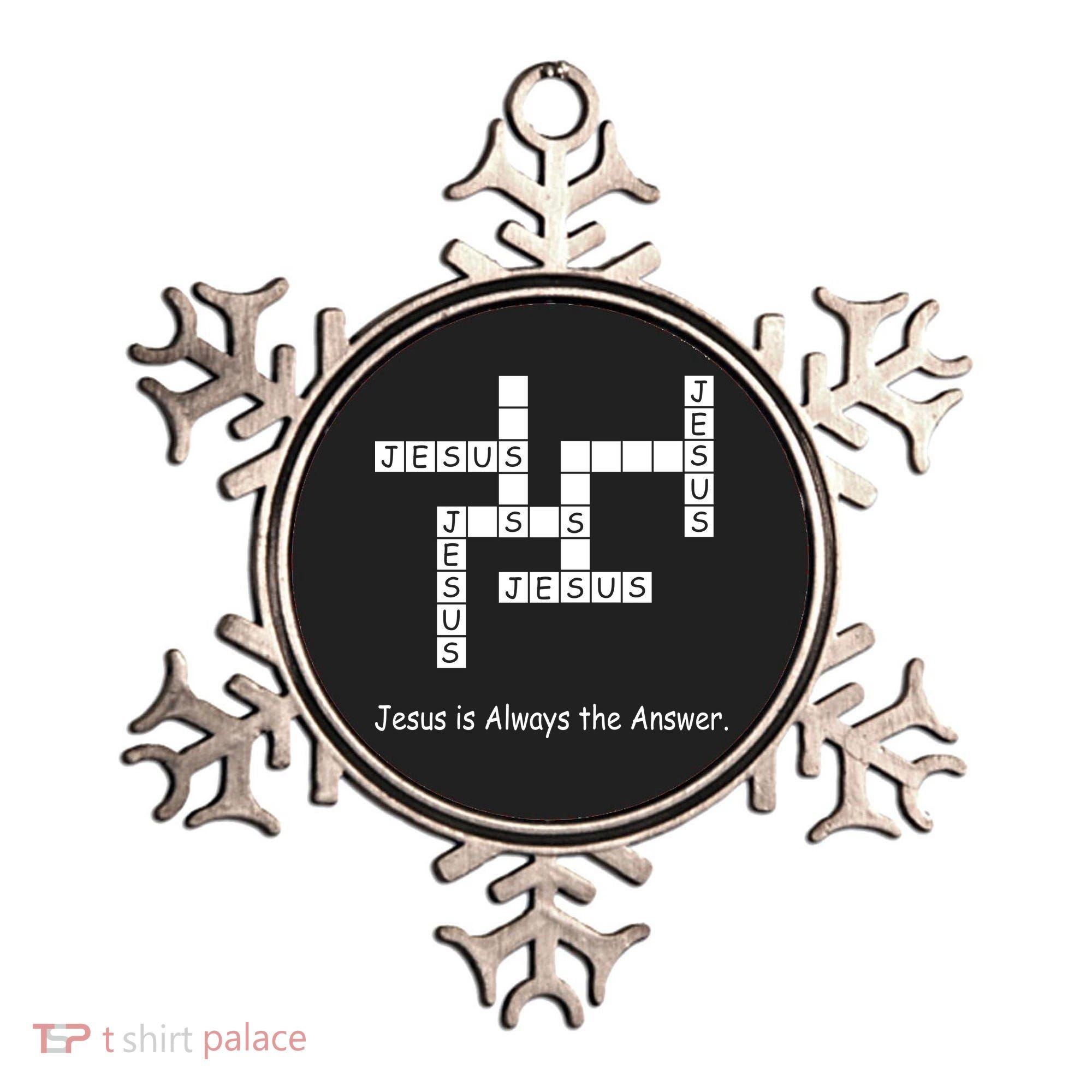 Jesus Is Always The Answer Christianity Crossword Ornament