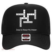 Jesus Is Always The Answer Christianity Crossword Hat thumb 0