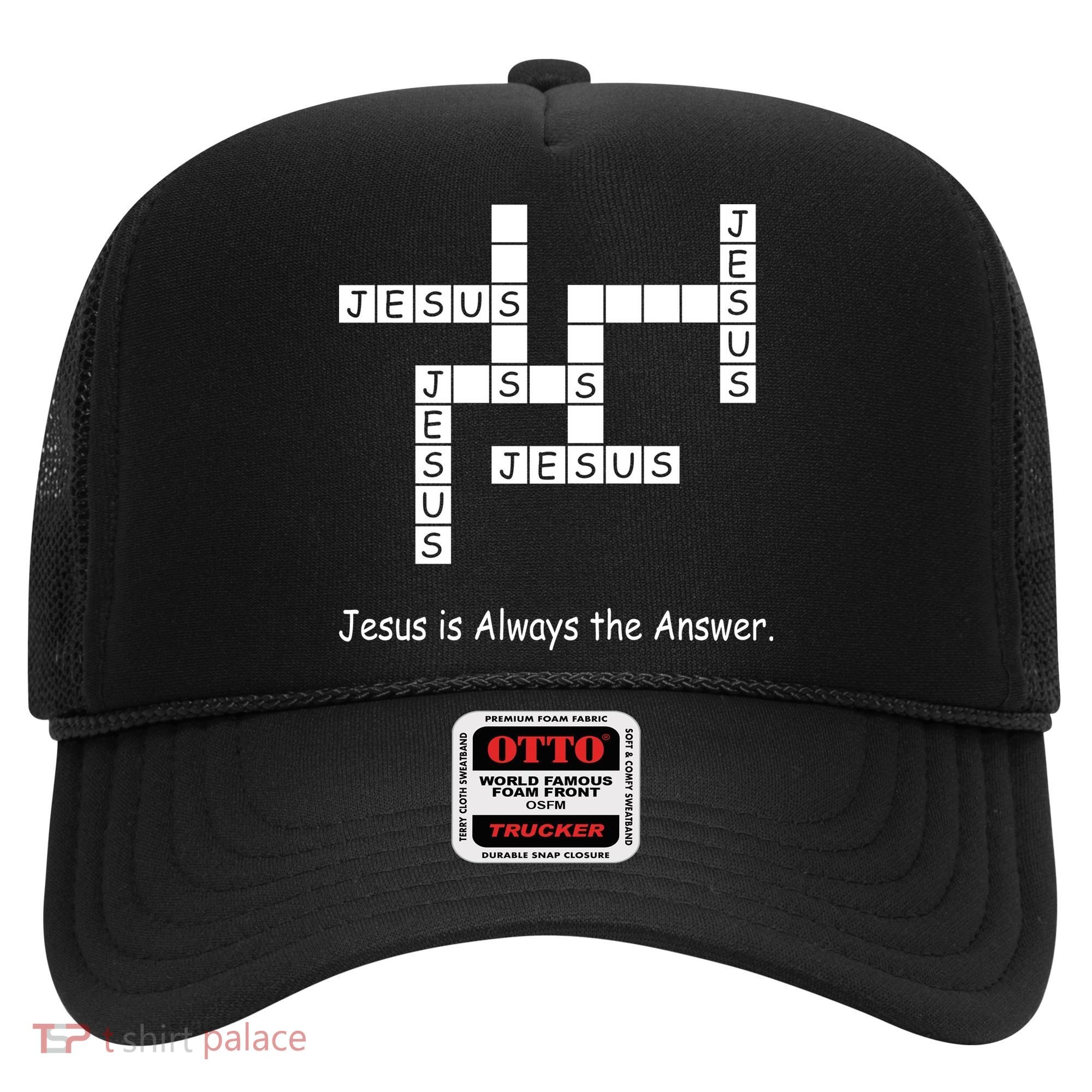 Jesus Is Always The Answer Christianity Crossword Hat