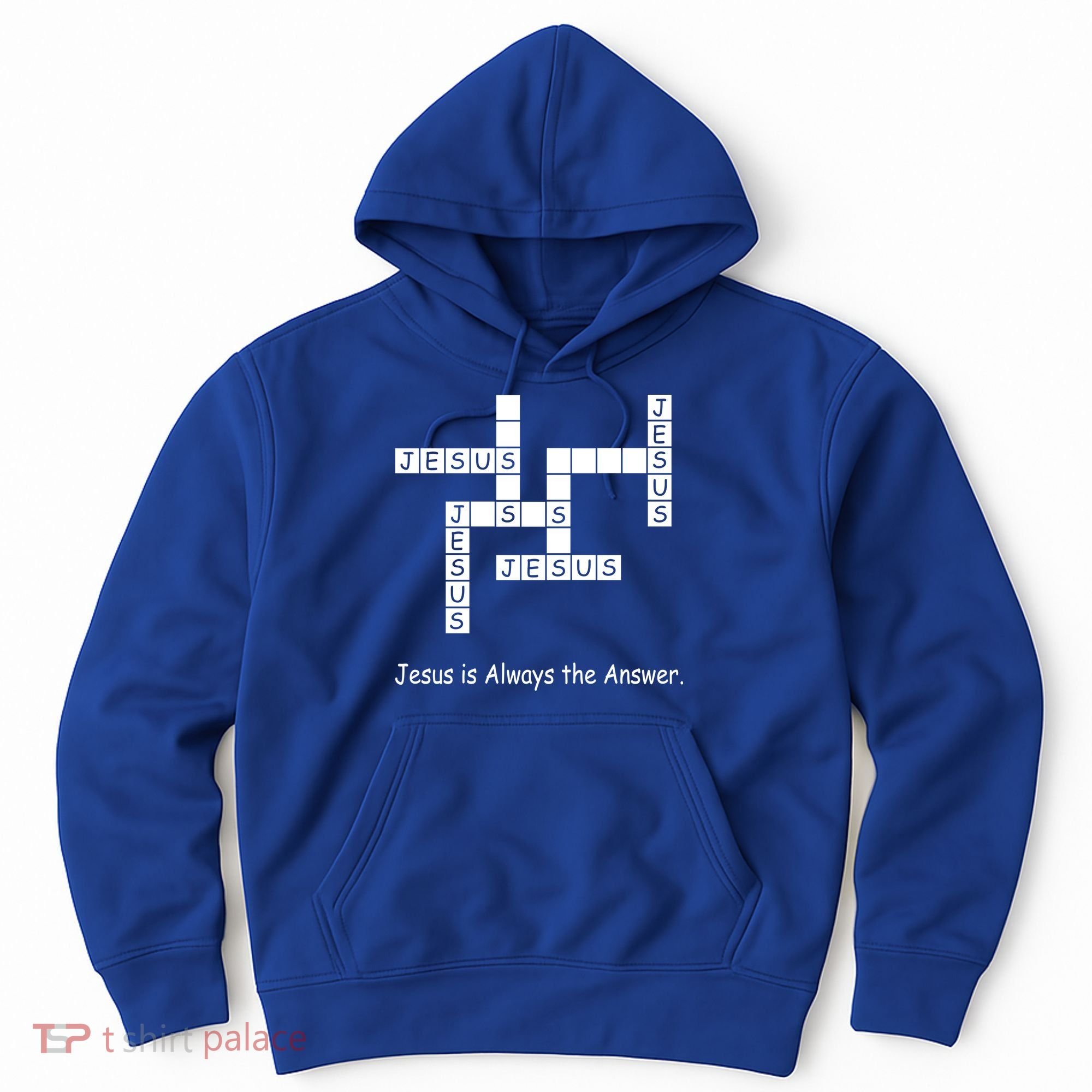Jesus Is Always The Answer Christianity Crossword Hoodie