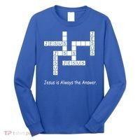 Jesus Is Always The Answer Christianity Crossword Long Sleeve Shirt thumb 0