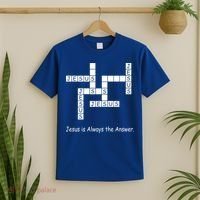 Jesus Is Always The Answer Christianity Crossword T-Shirt thumb 2