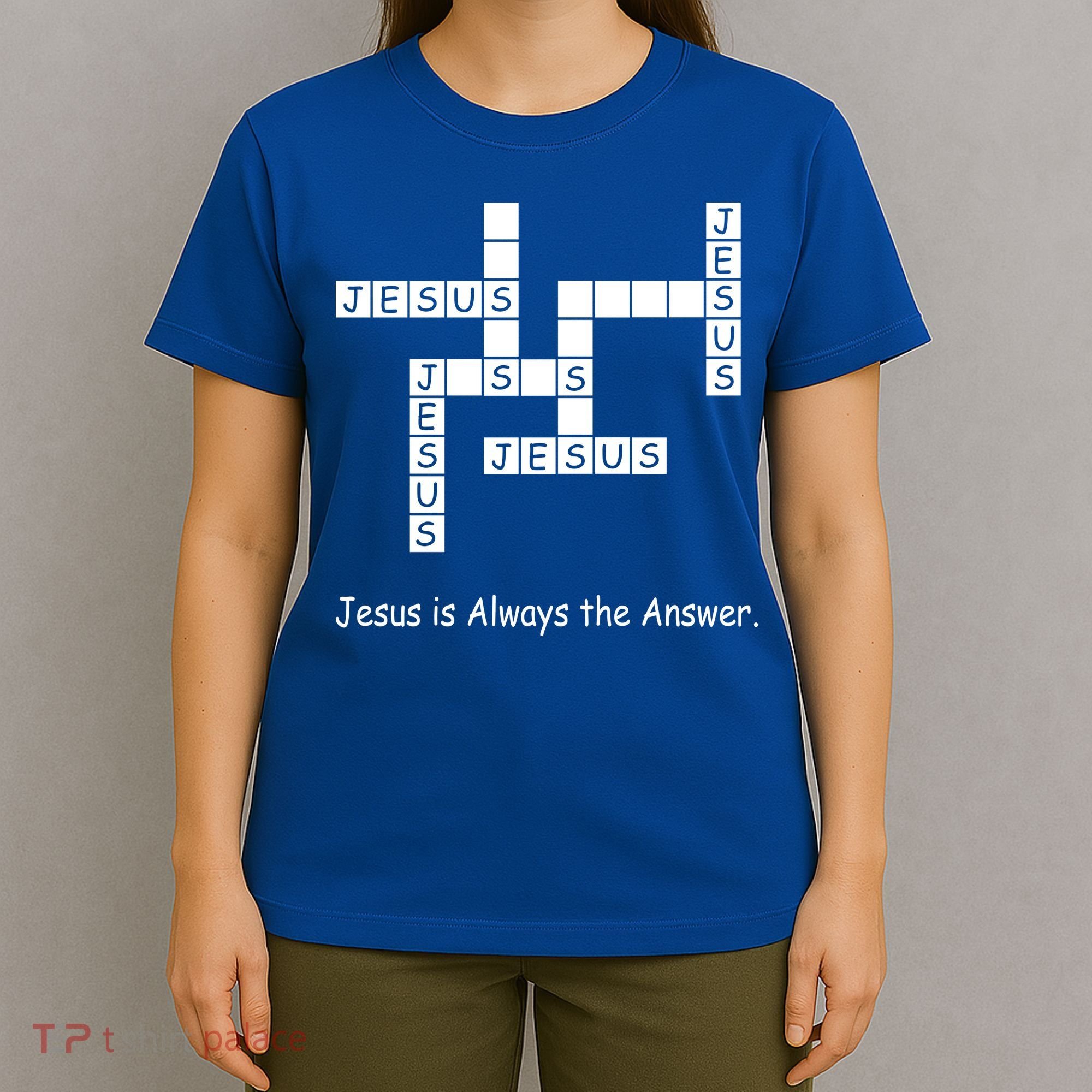 Jesus Is Always The Answer Christianity Crossword T-Shirt