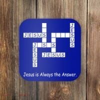 Jesus Is Always The Answer Christianity Crossword Coaster thumb 0