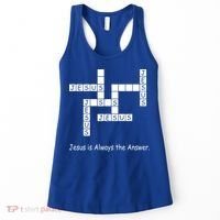 Jesus Is Always The Answer Christianity Crossword Women's Tank Top thumb 0