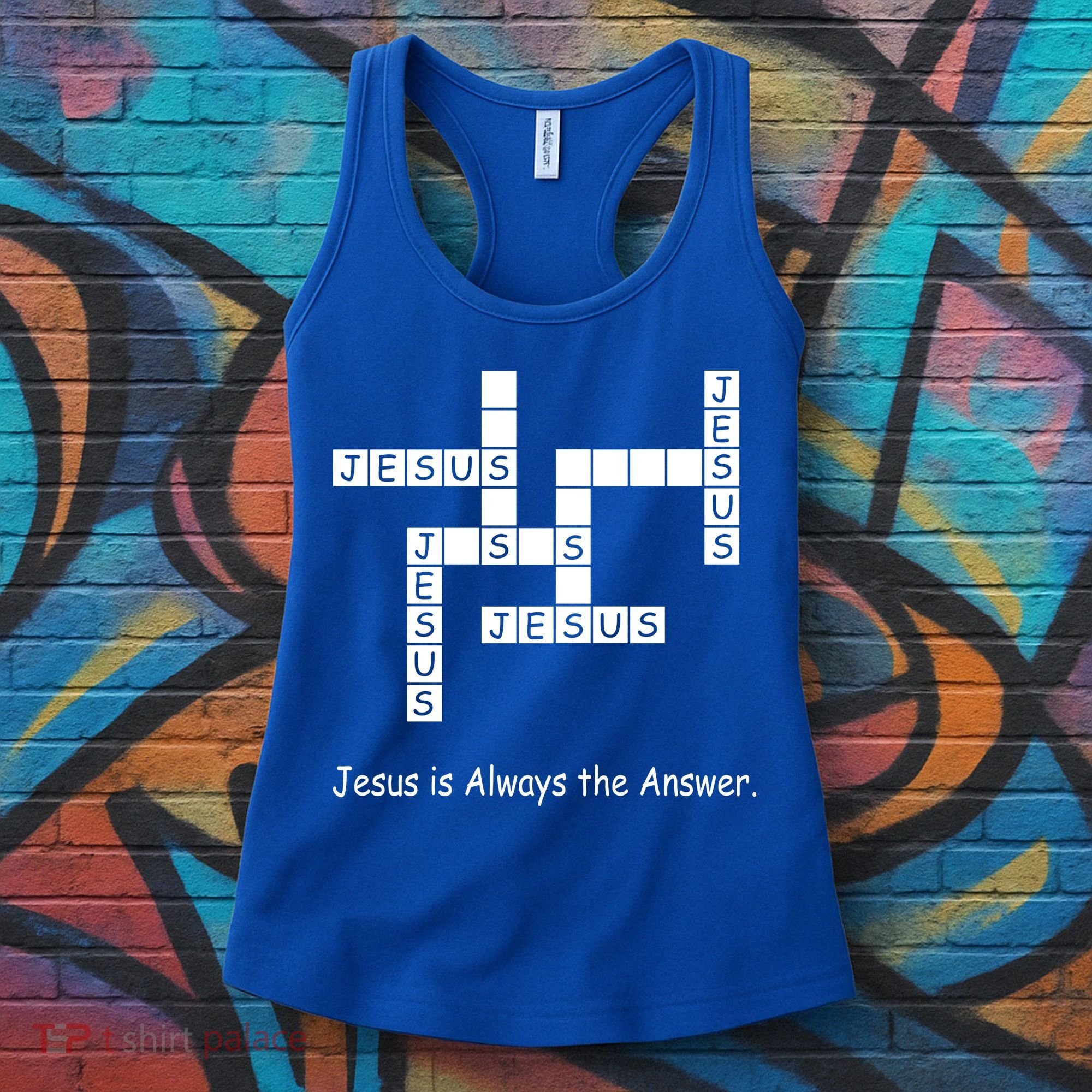 Jesus Is Always The Answer Christianity Crossword Women's Tank Top