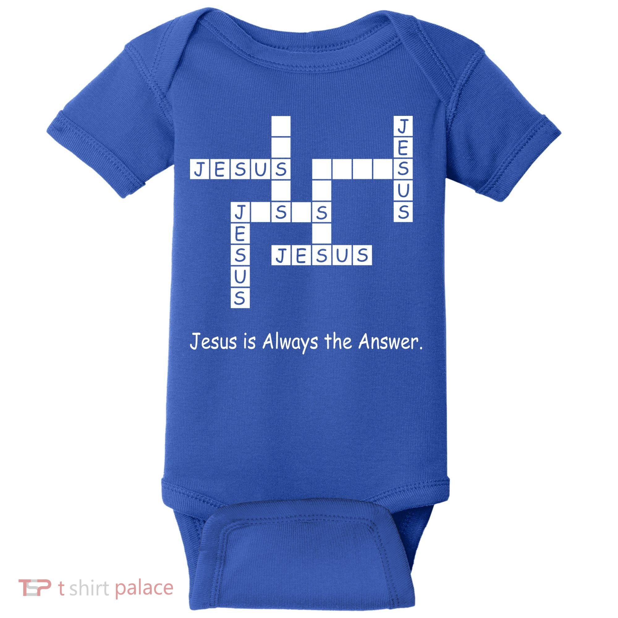 Jesus Is Always The Answer Christianity Crossword Baby Bodysuit