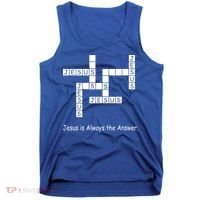 Jesus Is Always The Answer Christianity Crossword Tank Top thumb 0