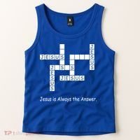 Jesus Is Always The Answer Christianity Crossword Tank Top thumb 2