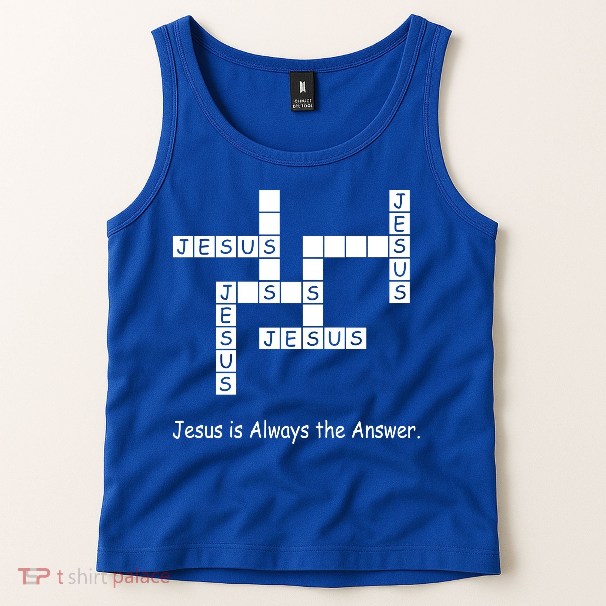 Jesus Is Always The Answer Christianity Crossword Tank Top