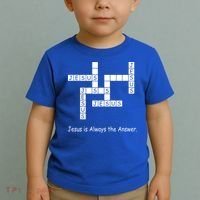 Jesus Is Always The Answer Christianity Crossword Toddler T-Shirt thumb 2