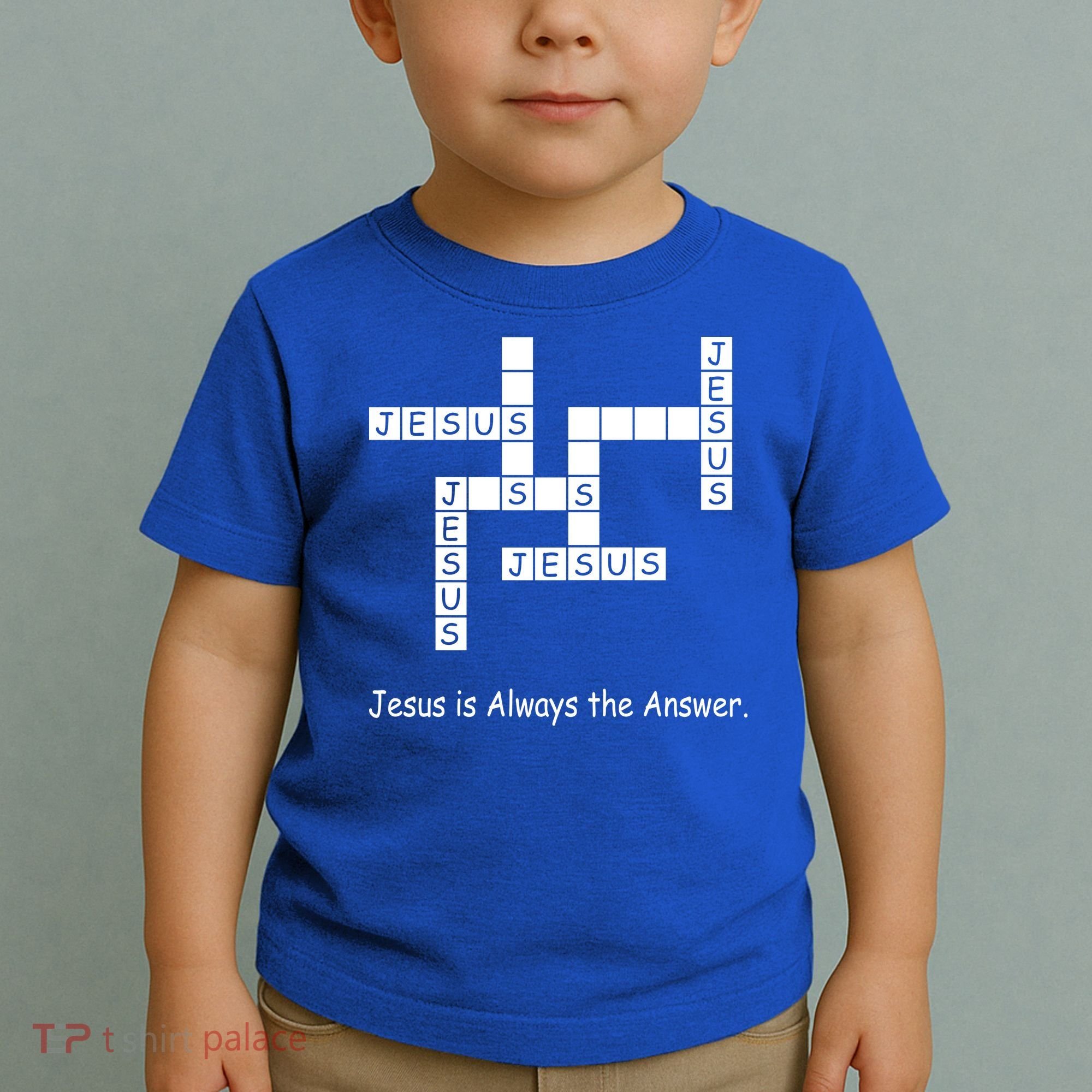 Jesus Is Always The Answer Christianity Crossword Toddler T-Shirt