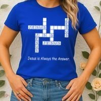 Jesus Is Always The Answer Christianity Crossword Women's T-Shirt thumb 2