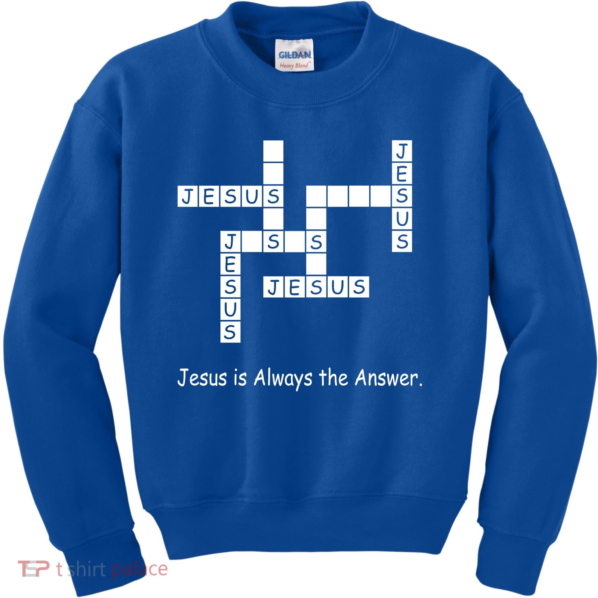 Jesus Is Always The Answer Christianity Crossword Kids Sweatshirt