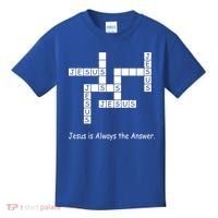 Jesus Is Always The Answer Christianity Crossword Kids T-Shirt thumb 0