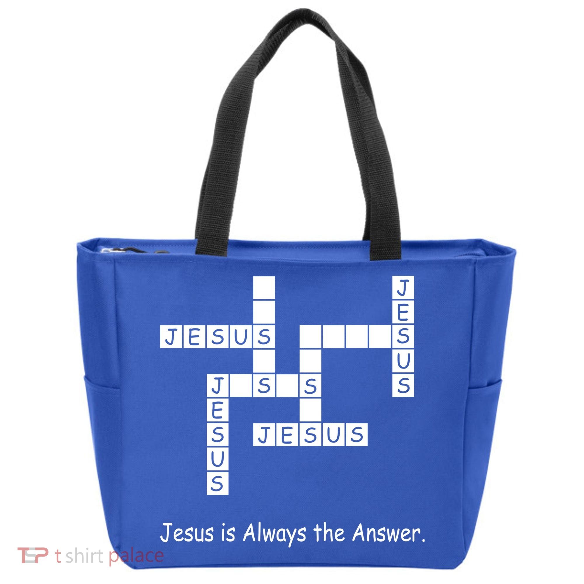Jesus Is Always The Answer Christianity Crossword Tote Bag