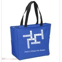 Jesus Is Always The Answer Christianity Crossword Tote Bag thumb 2