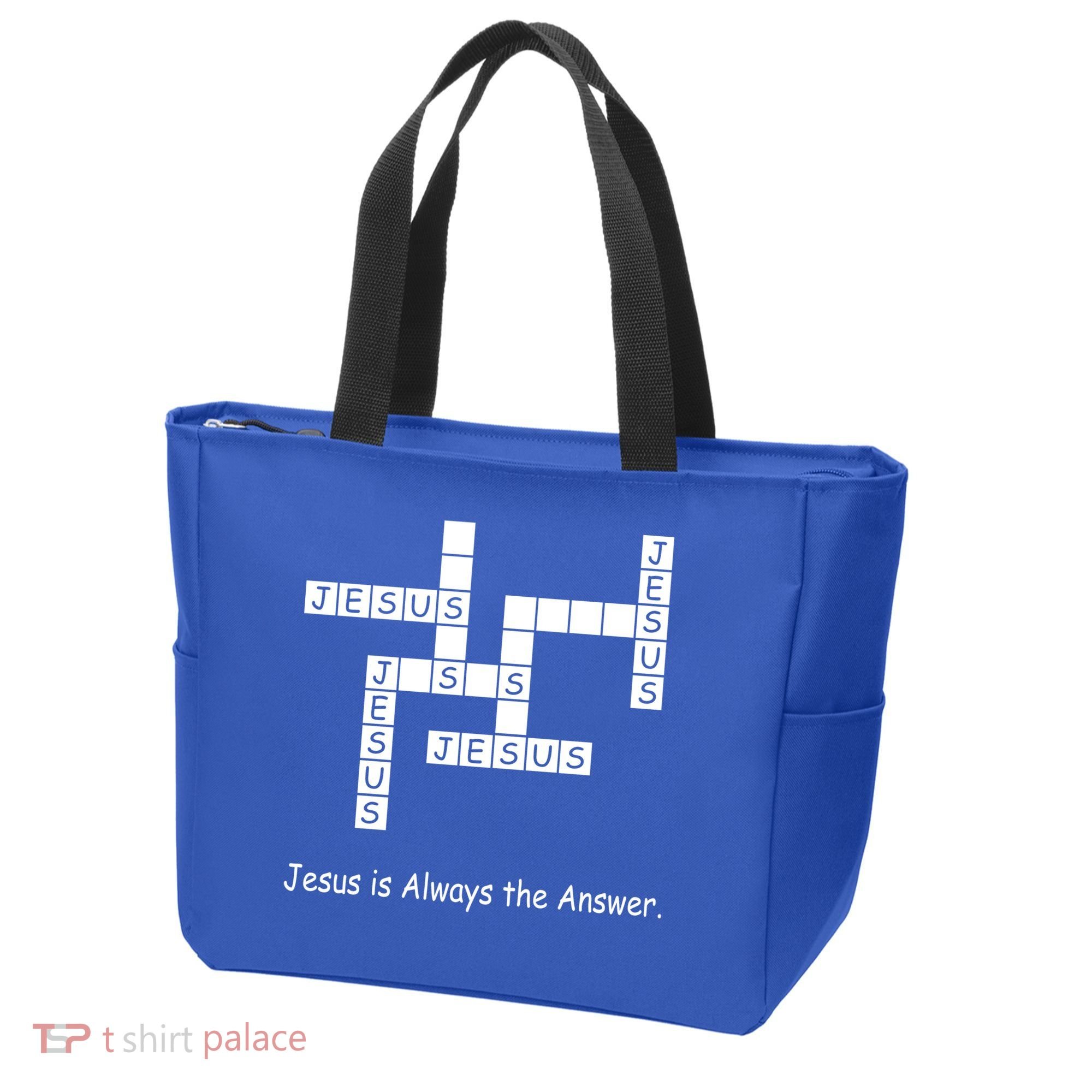 Jesus Is Always The Answer Christianity Crossword Tote Bag