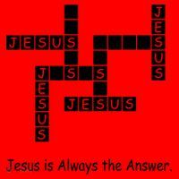 Jesus Is Always The Answer Christianity Crossword Santa Hat thumb 1