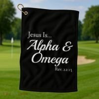 Jesus Is Alpha & Omega Revelation 2213 Golf Towel thumb 1