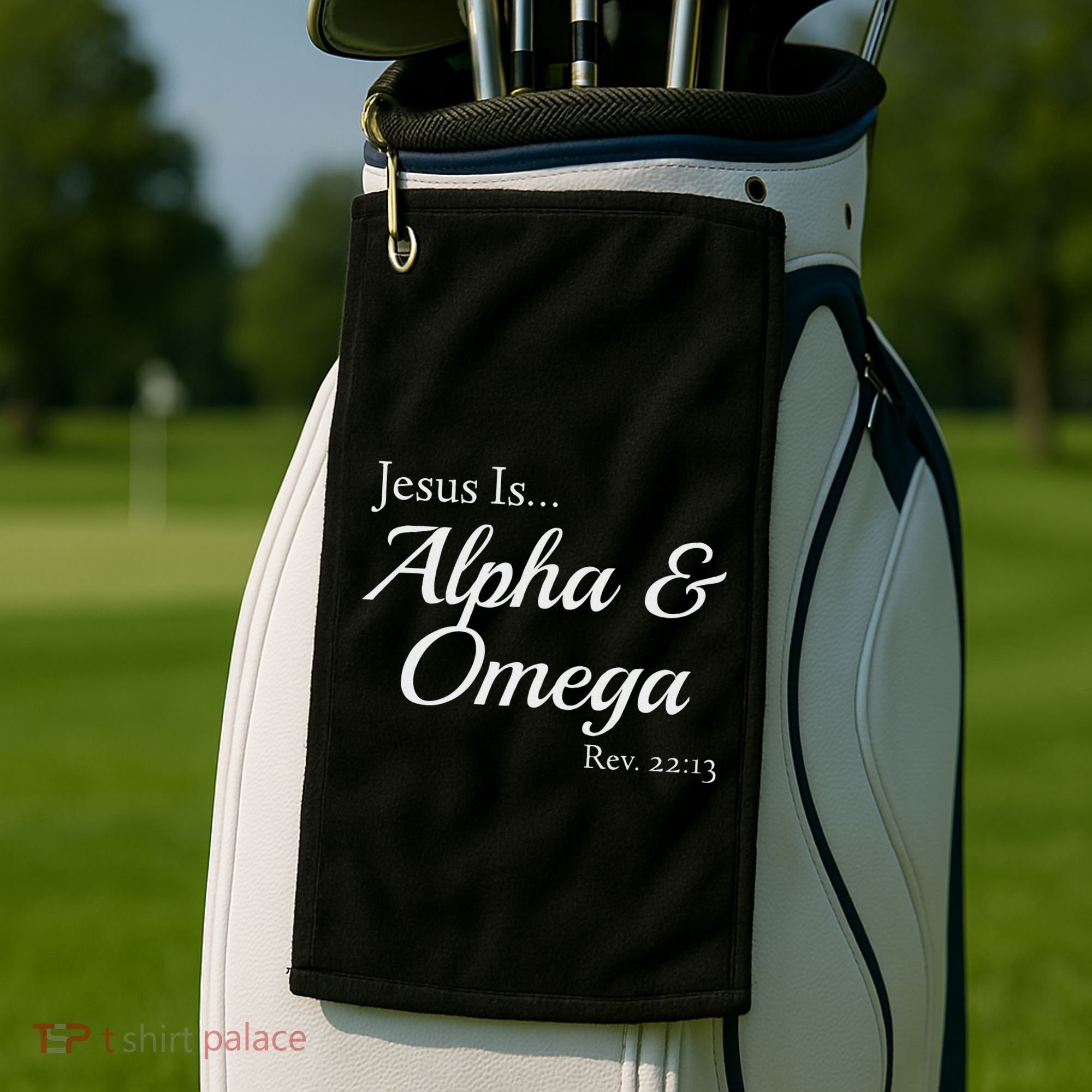 Jesus Is Alpha & Omega Revelation 2213 Golf Towel