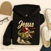 Jesus Is Back Sarcasm Funny Dinosaur Hoodie thumb 4