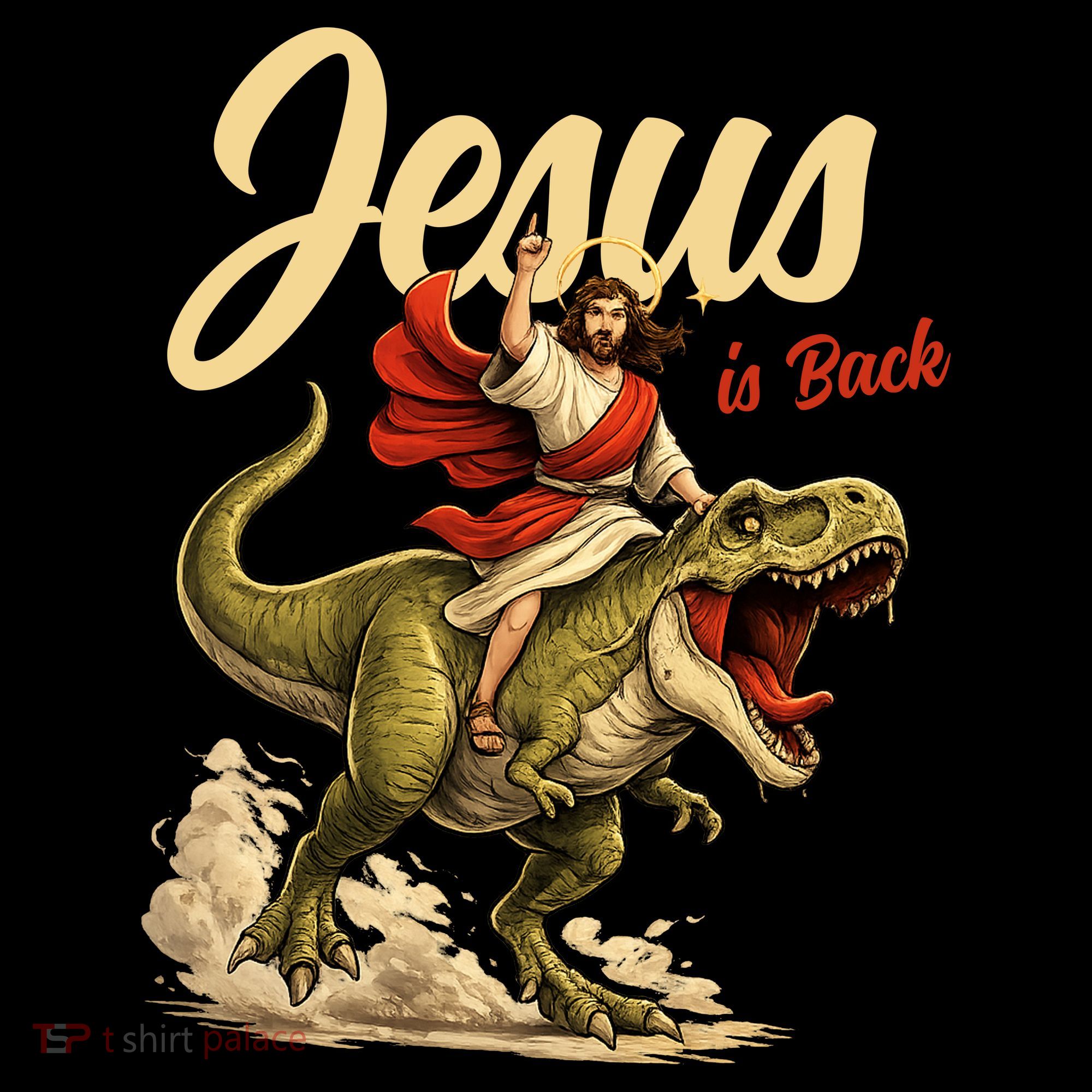 Jesus Is Back Sarcasm Funny Dinosaur Long Sleeve Shirt