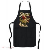Jesus Is Back Sarcasm Funny Dinosaur Apron thumb 0