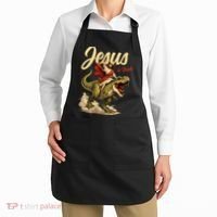 Jesus Is Back Sarcasm Funny Dinosaur Apron thumb 2