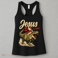 Jesus Is Back Sarcasm Funny Dinosaur Women's Tank Top thumb 3