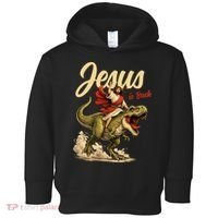 Jesus Is Back Sarcasm Funny Dinosaur Toddler Hoodie thumb 0