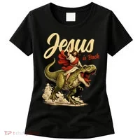 Jesus Is Back Sarcasm Funny Dinosaur Women's T-Shirt thumb 0