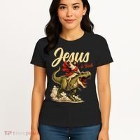 Jesus Is Back Sarcasm Funny Dinosaur Women's T-Shirt thumb 4