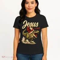Jesus Is Back Sarcasm Funny Dinosaur Women's T-Shirt thumb 4