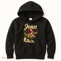Jesus Is Back Sarcasm Funny Dinosaur Kids Hoodie thumb 0