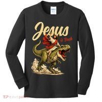 Jesus Is Back Sarcasm Funny Dinosaur Kids Long Sleeve Shirt thumb 0