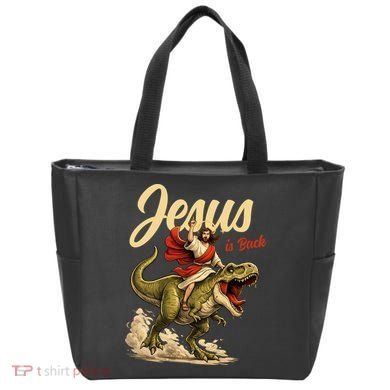 Jesus Is Back Sarcasm Funny Dinosaur Tote Bag