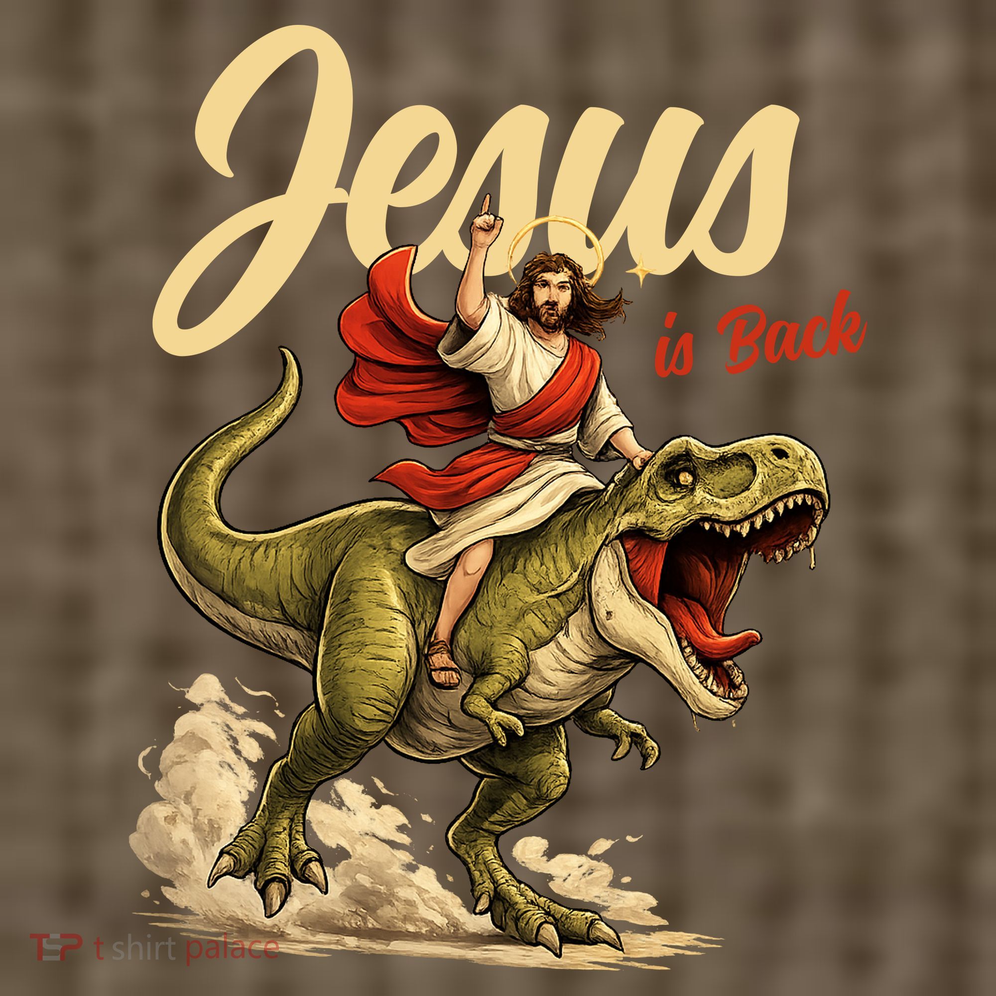 Jesus Is Back Sarcasm Funny Dinosaur Beanie