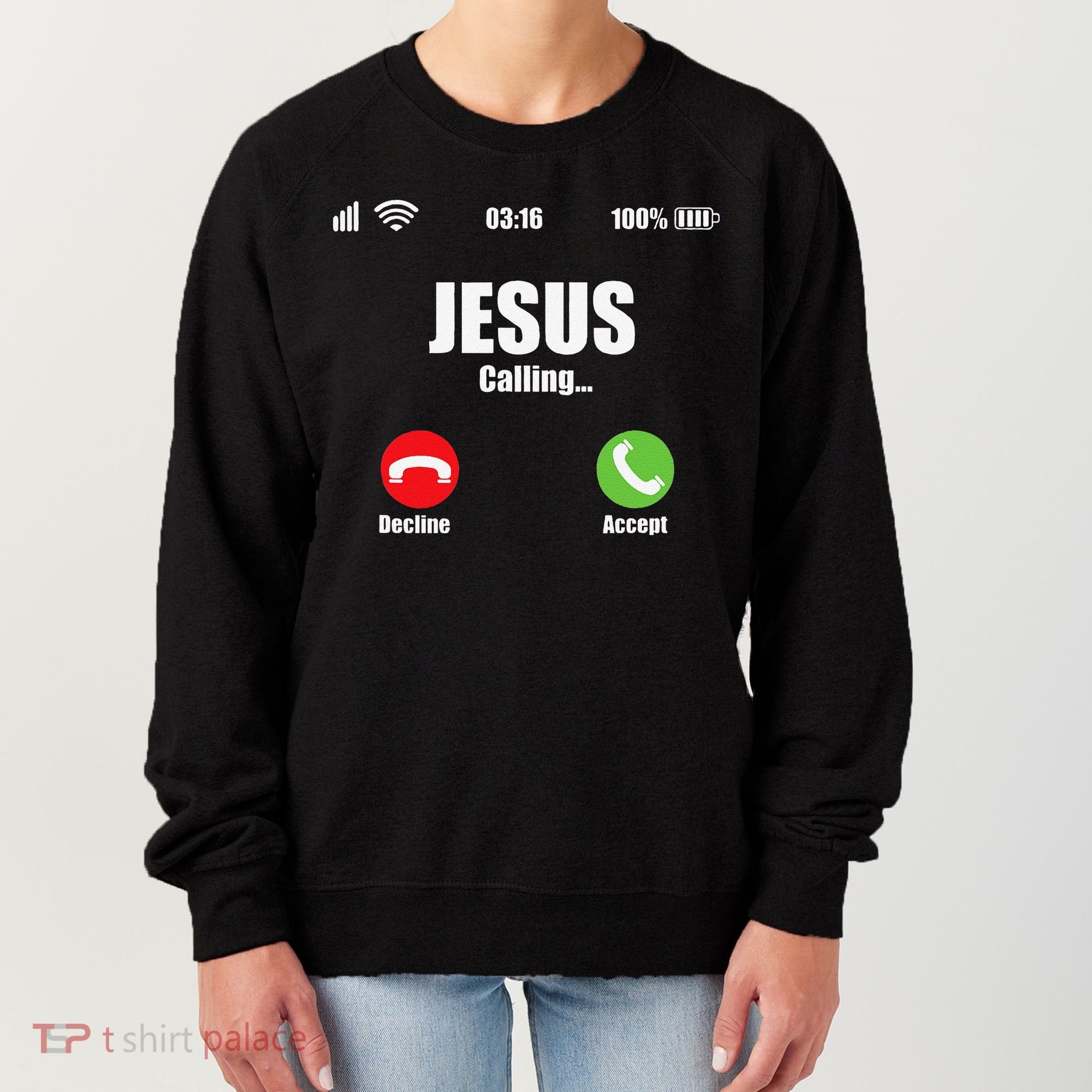 Jesus Is Calling Christian Cross Modern Believe Women's Sweatshirt