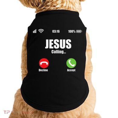 Jesus Is Calling Christian Cross Modern Believe Doggie Tank