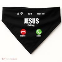 Jesus Is Calling Christian Cross Modern Believe USA-Made Doggie Bandana thumb 0